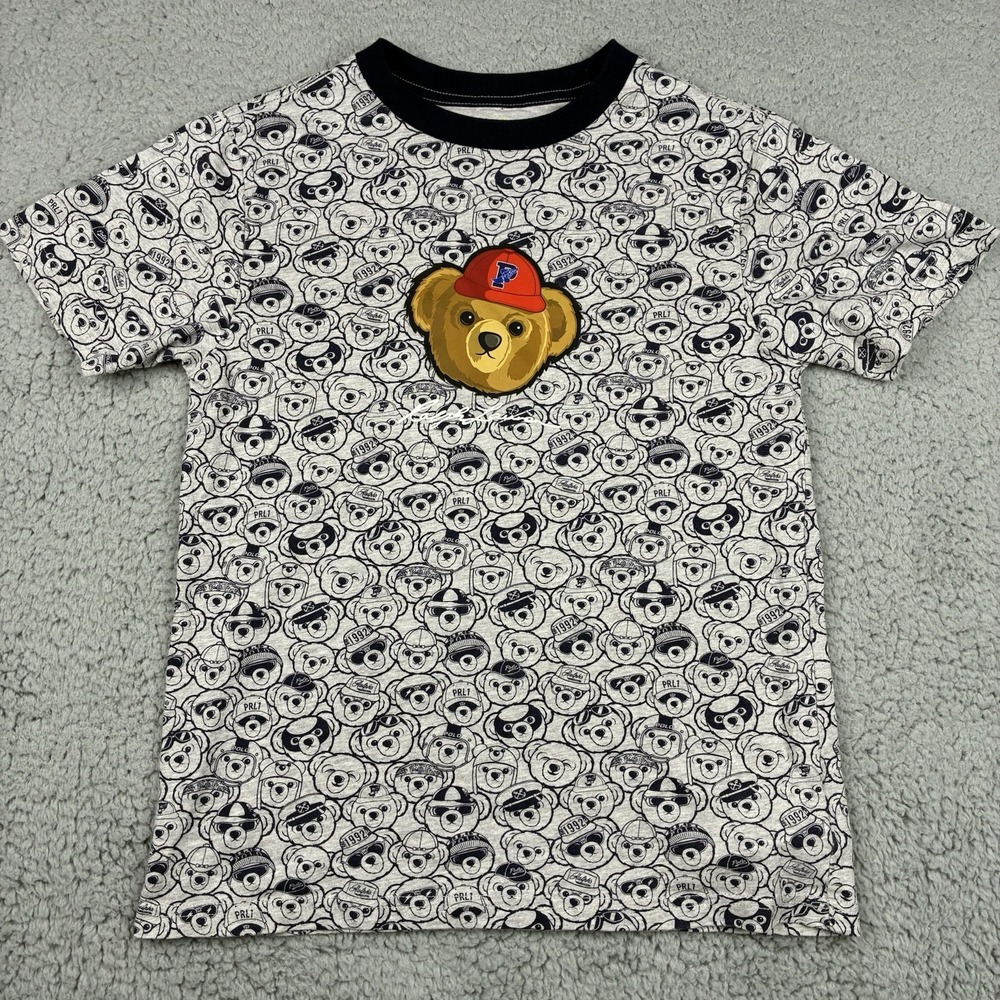Polo Ralph Lauren Polo Bear T-Shirt‎ Boys Small Gray All Over Print Graphic